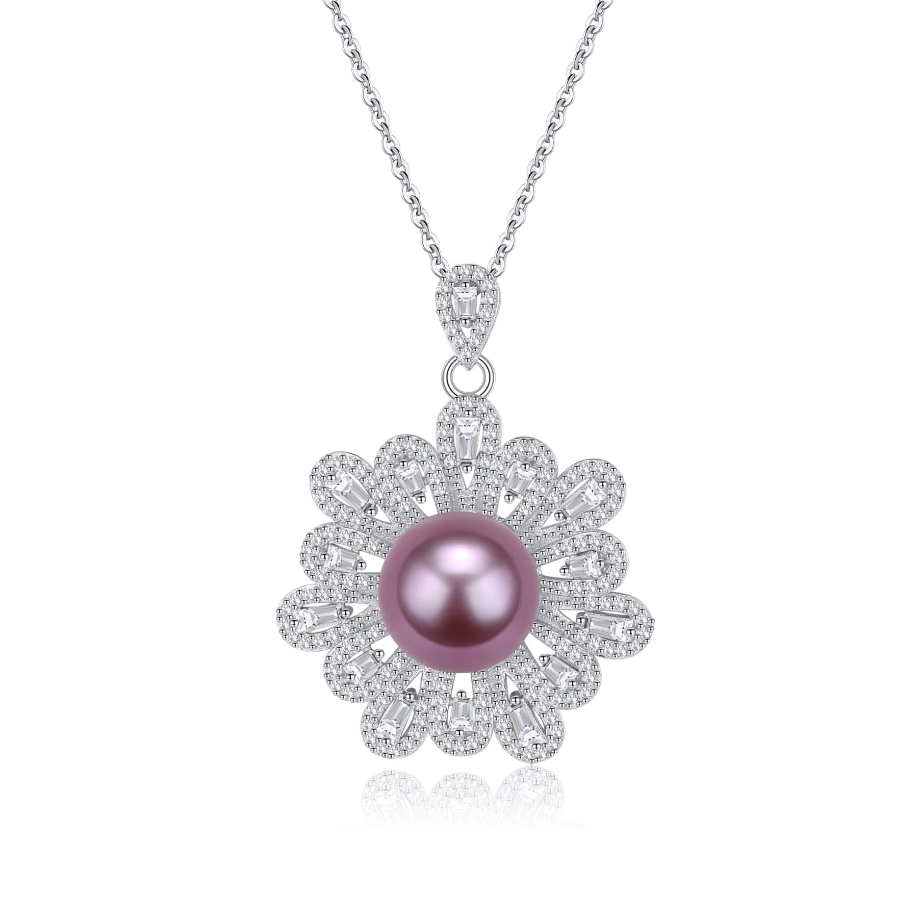 9-10mm Freshwater Pearl Floral Pendant
