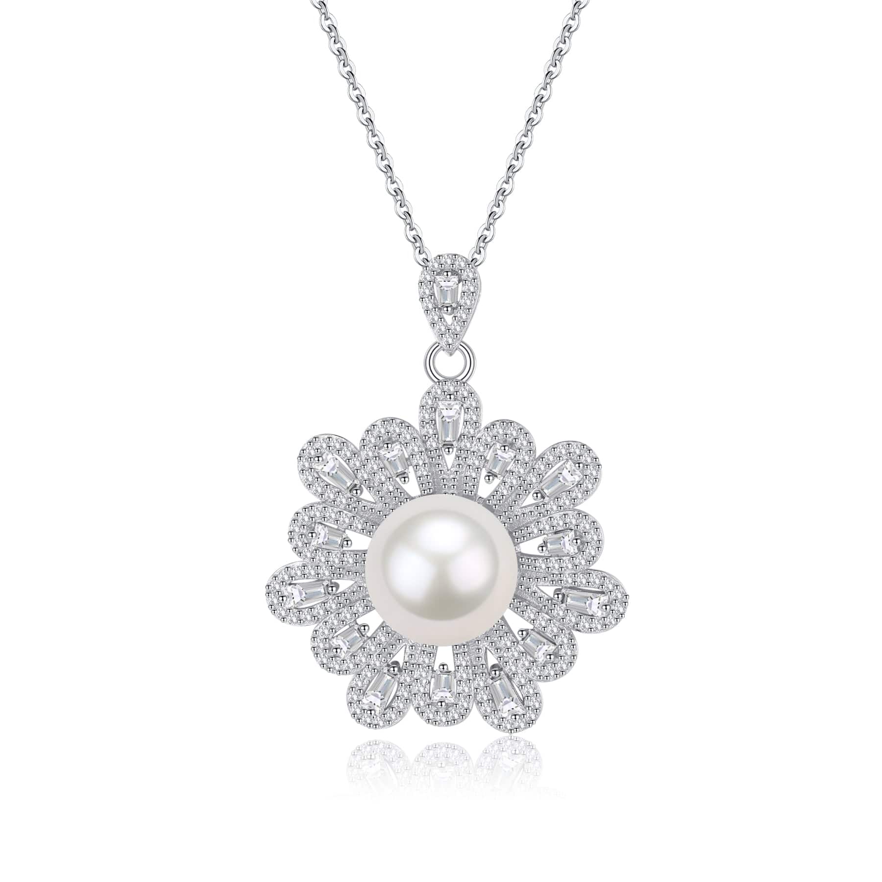 9-10mm Freshwater Pearl Floral Pendant