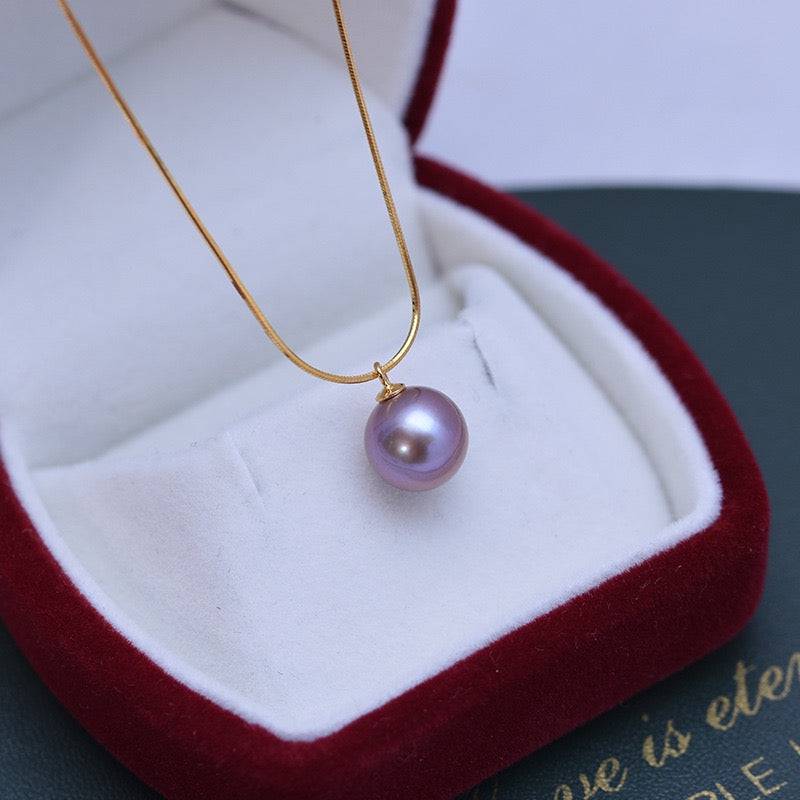 9-10mm Freshwater Pearl & Snake Chain Necklace