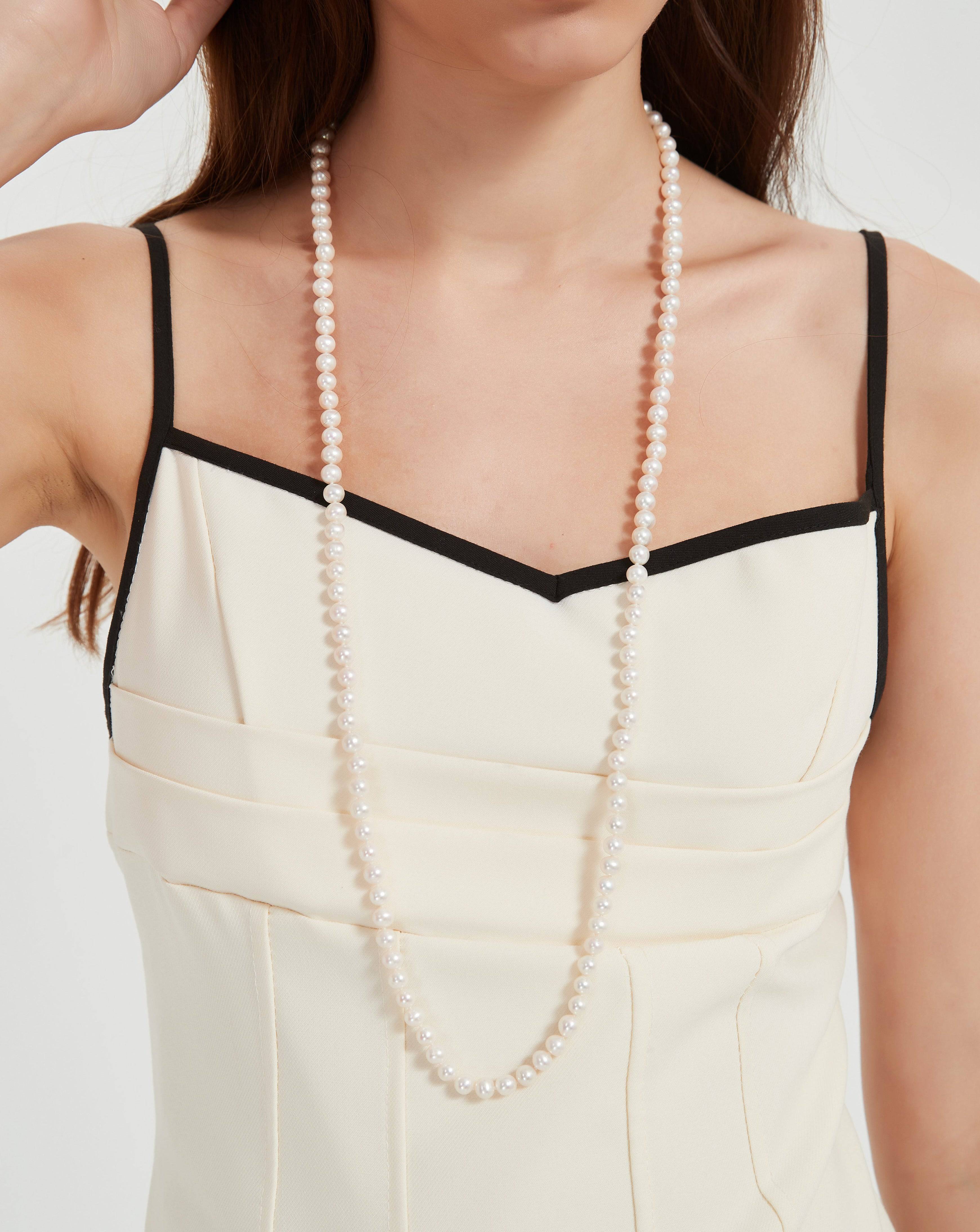 35-inch White Freshwater Pearl Strand - AAA Grade