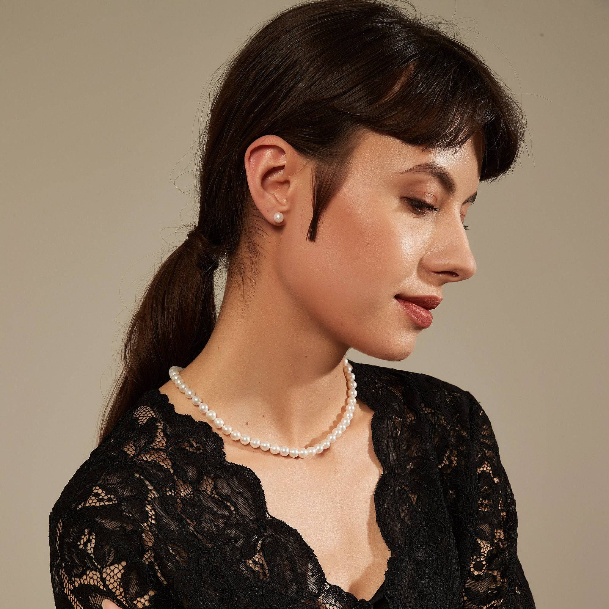 7.0-7.5mm White Freshwater Pearl Necklace (US)
