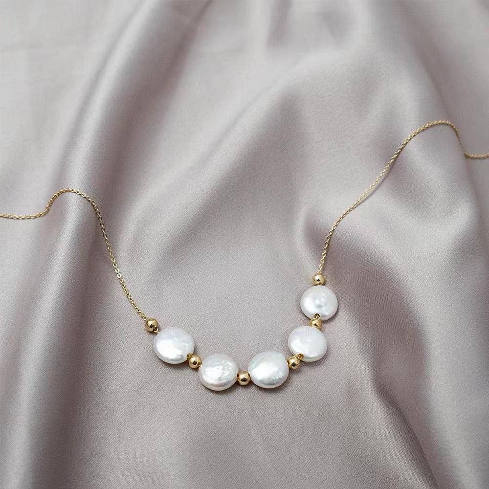 Tincup Coin Pearl Necklace