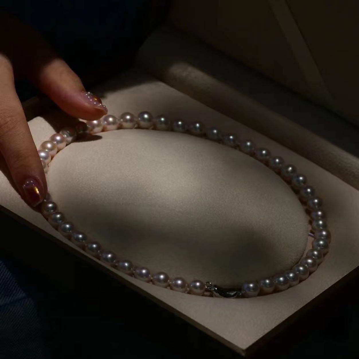 Classic 6-7mm White Round Freshwater Pearl Necklace, Sterling Silver Clasp