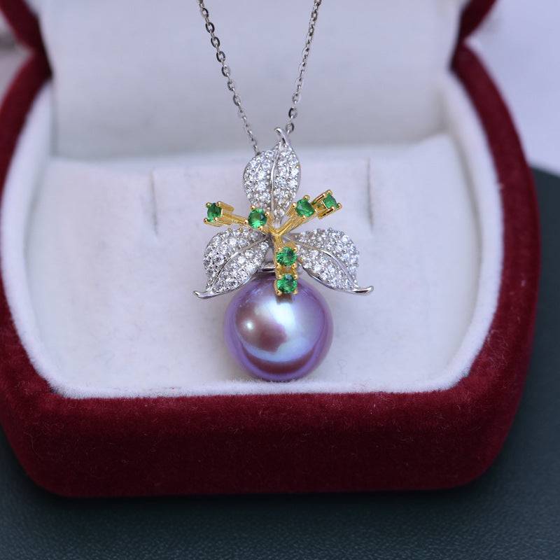 Floral CZ Freshwater Bella Pearl Pendant