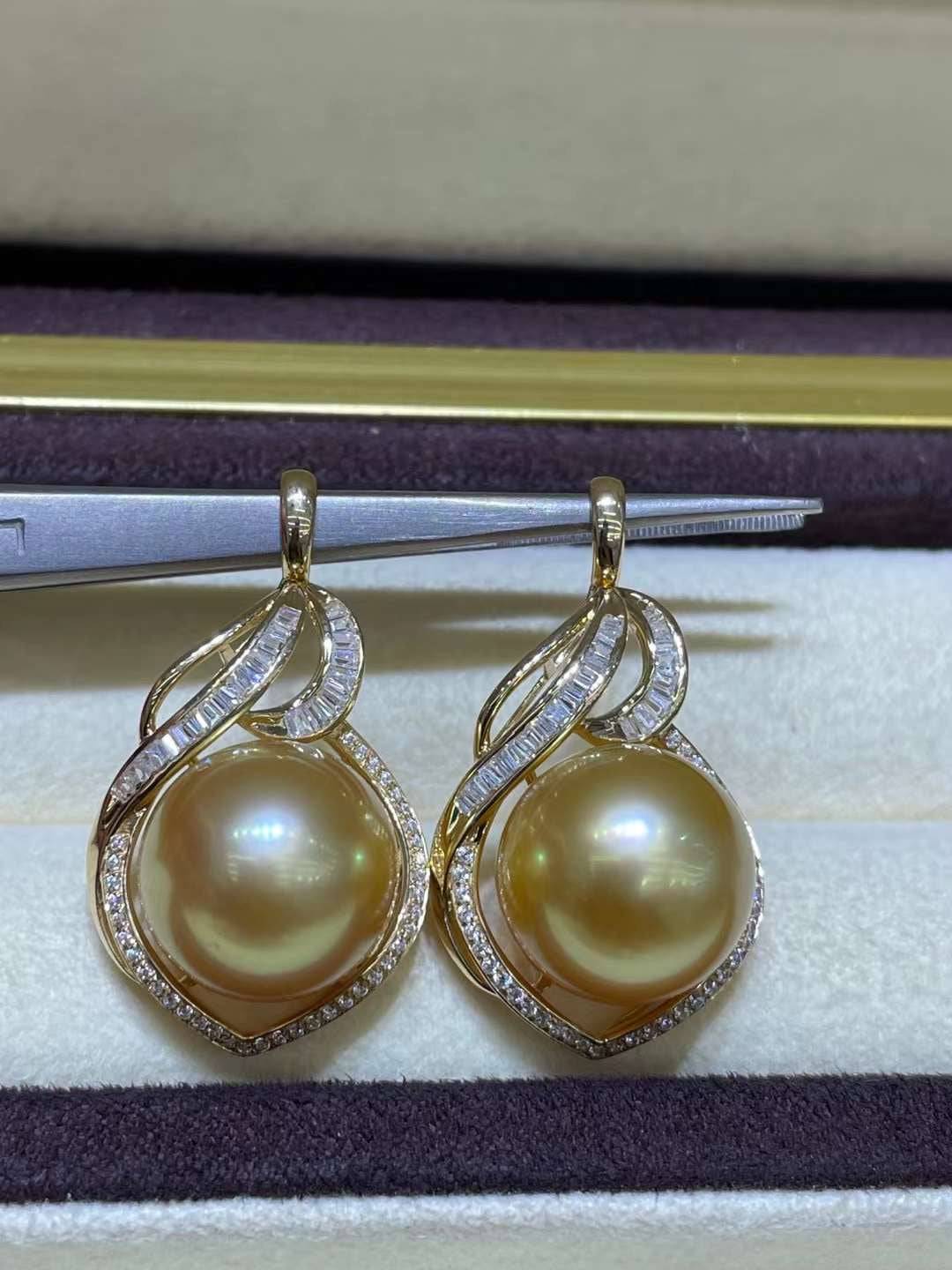Golden South Sea Pearl Angel Pendant