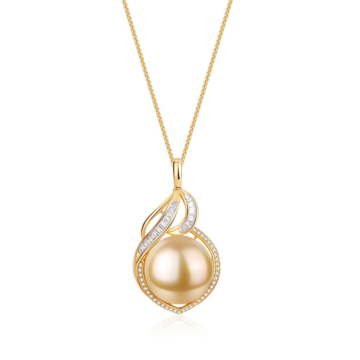Golden South Sea Pearl Angel Pendant