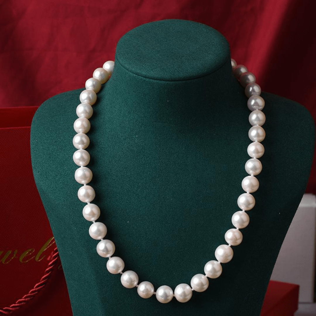 Large White Freshwater Pearl Graduated Strand Necklace