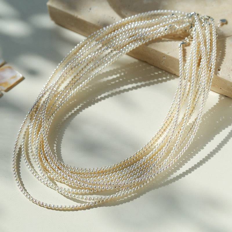 2-3mm Classic Baby Pearl Strand Necklace