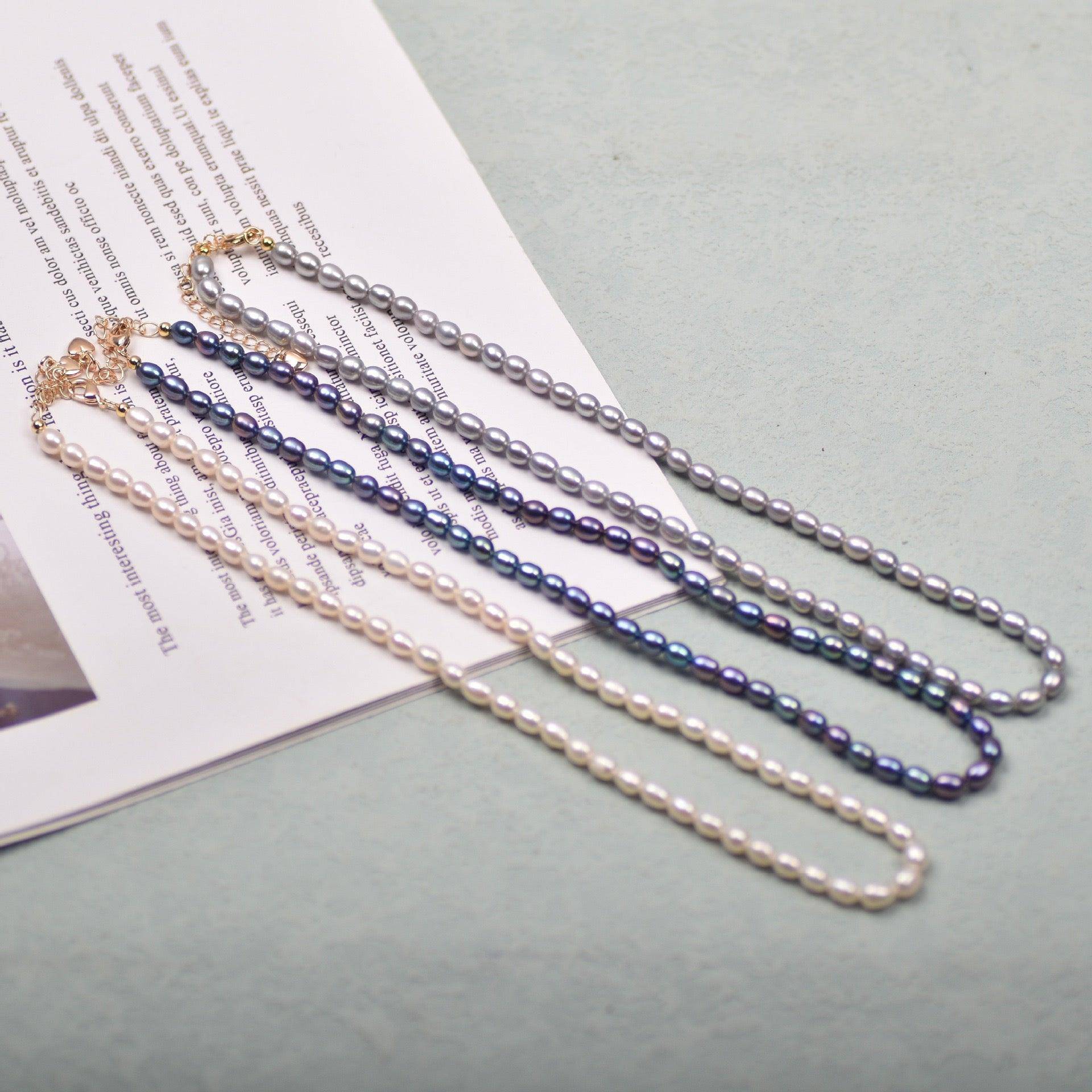 MultiColor Rice Freshwater Pearl Necklace