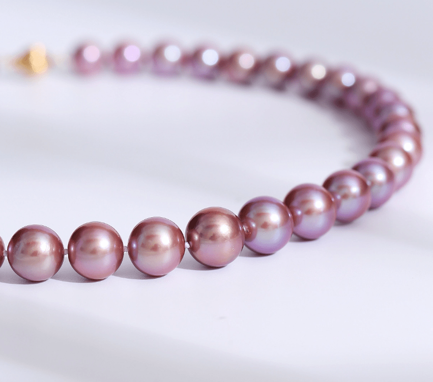 Purple Freshwater Pearl Necklace,7.5-8mm