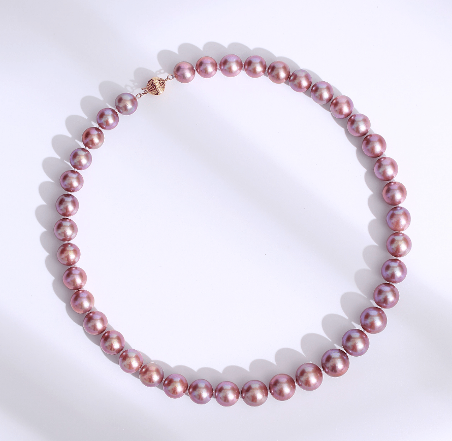 Purple Freshwater Pearl Necklace,7.5-8mm