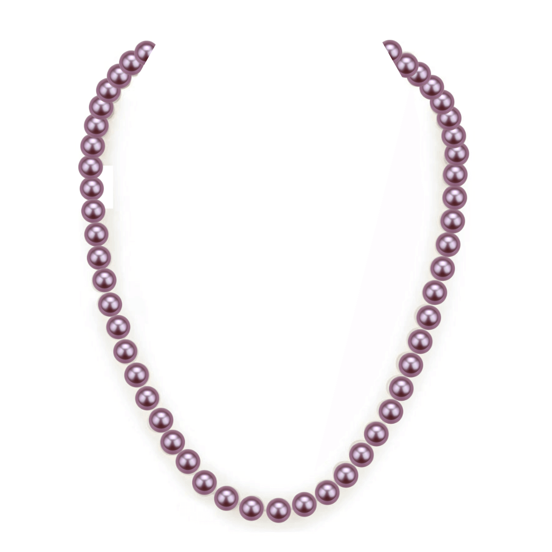 Purple Freshwater Pearl Necklace,7.5-8mm