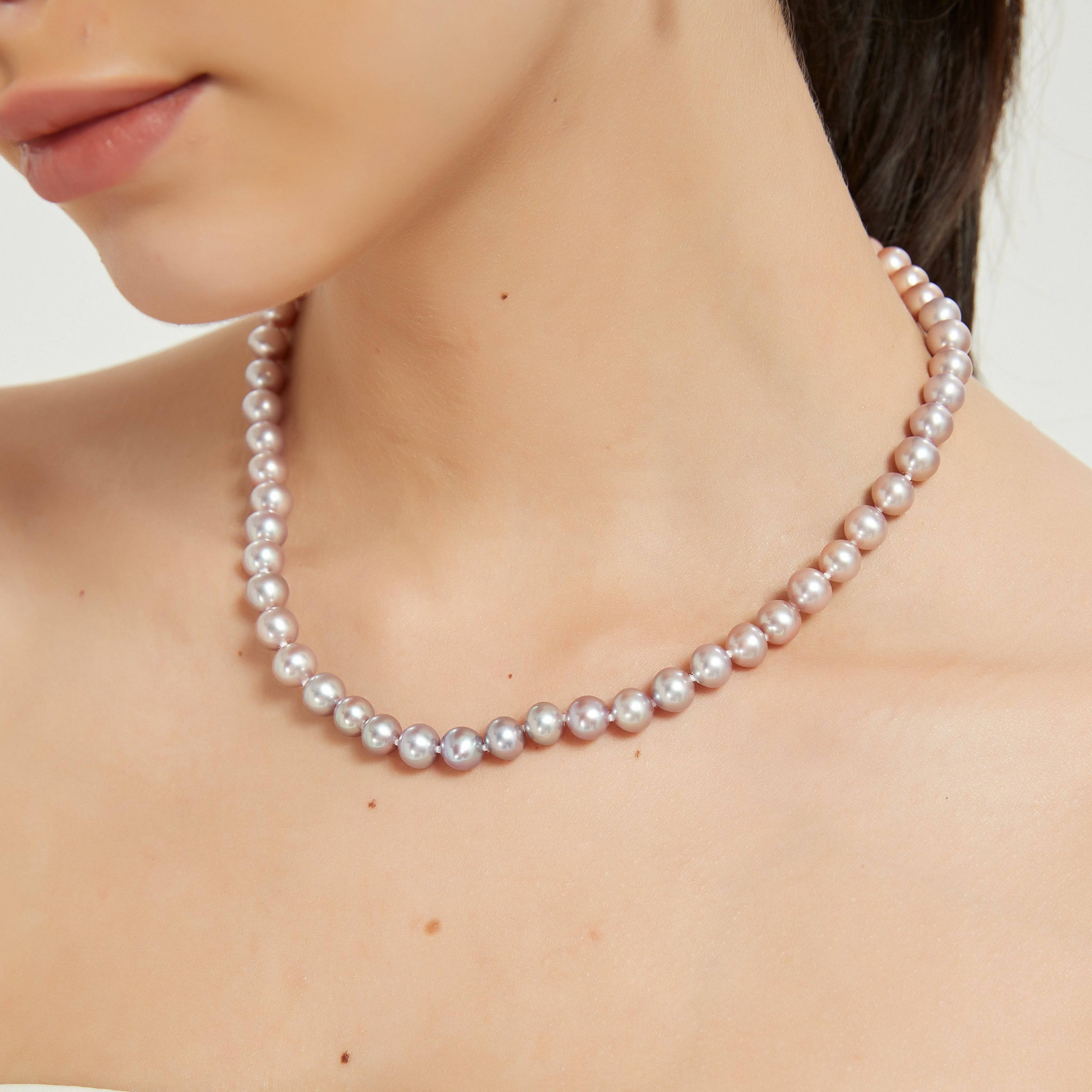 Gradual Color 7-8mm Pearls Strand - Pink to Purple