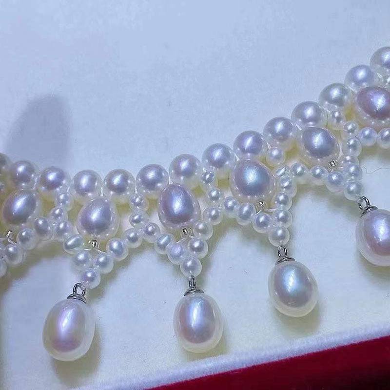 Vintage Triple-Layer Handcrafted Pearl Necklace