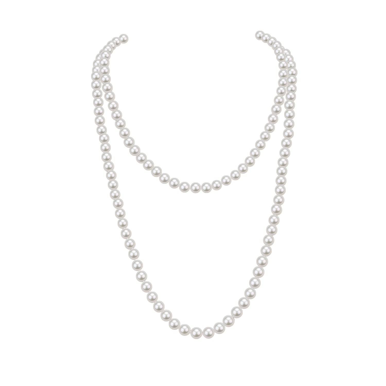 White 48" Length Freshwater Pearl Necklace