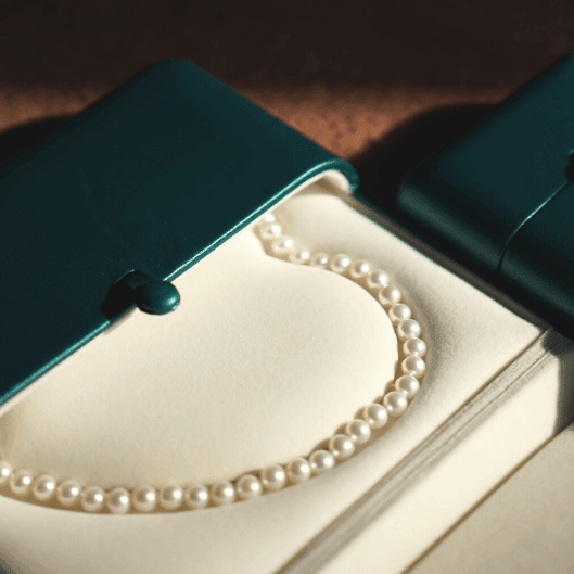 White 7.5-8.0mm Freshwater Pearl Double Strand Necklace, Silver Clasp