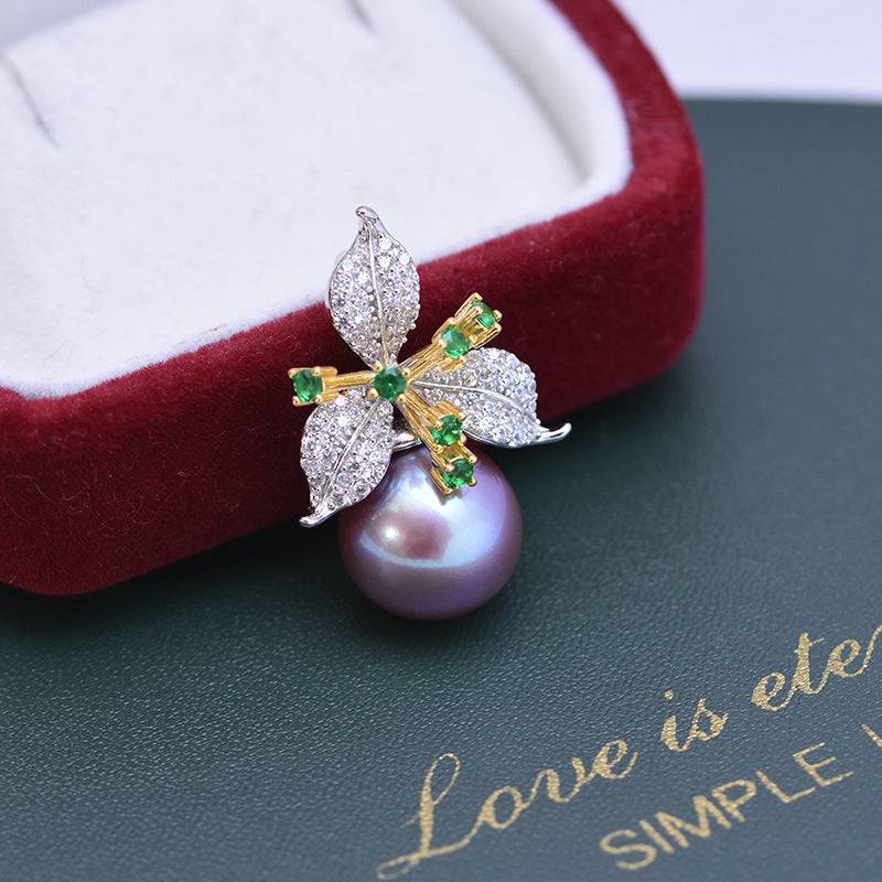Floral CZ Freshwater Bella Pearl Pendant