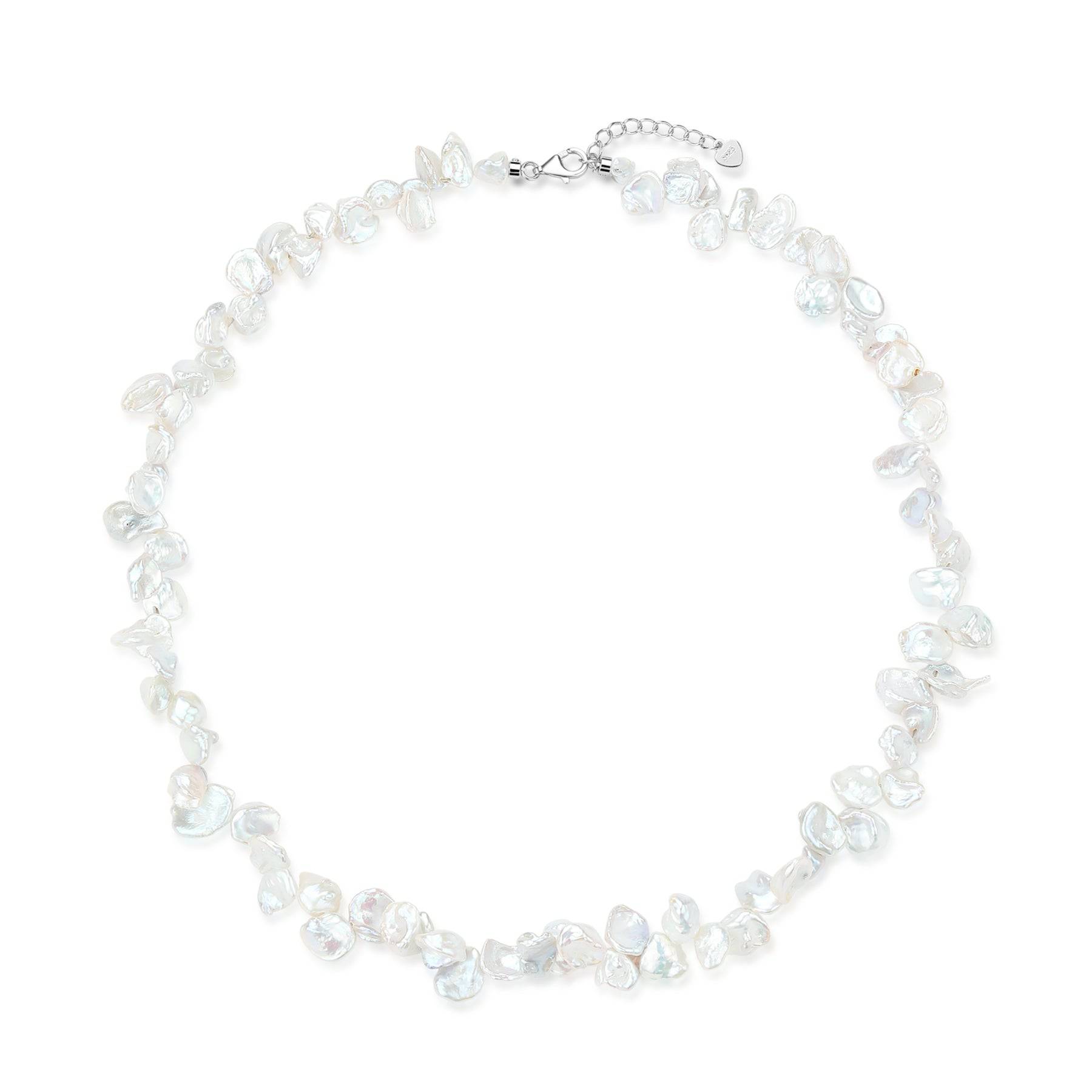 White Keshi Petal Pearl Necklace