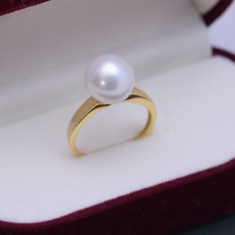 10-11mm Freshwater Pearl Frosted Ring