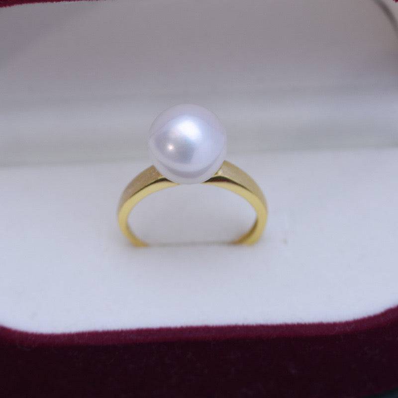 10-11mm Freshwater Pearl Frosted Ring