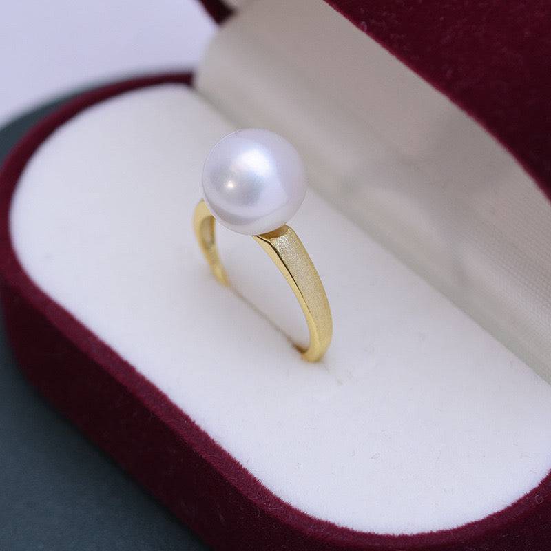 10-11mm Freshwater Pearl Frosted Ring
