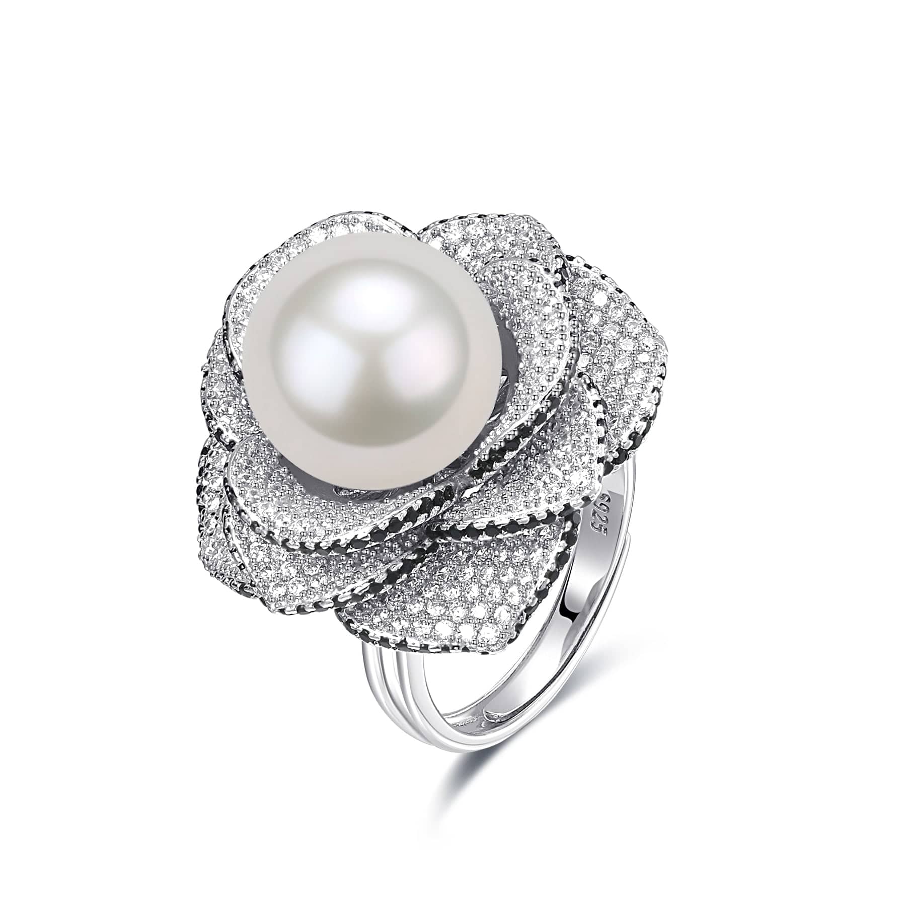 11-12mm Freshwater Pearl & Miya Zirconia Pearl Ring