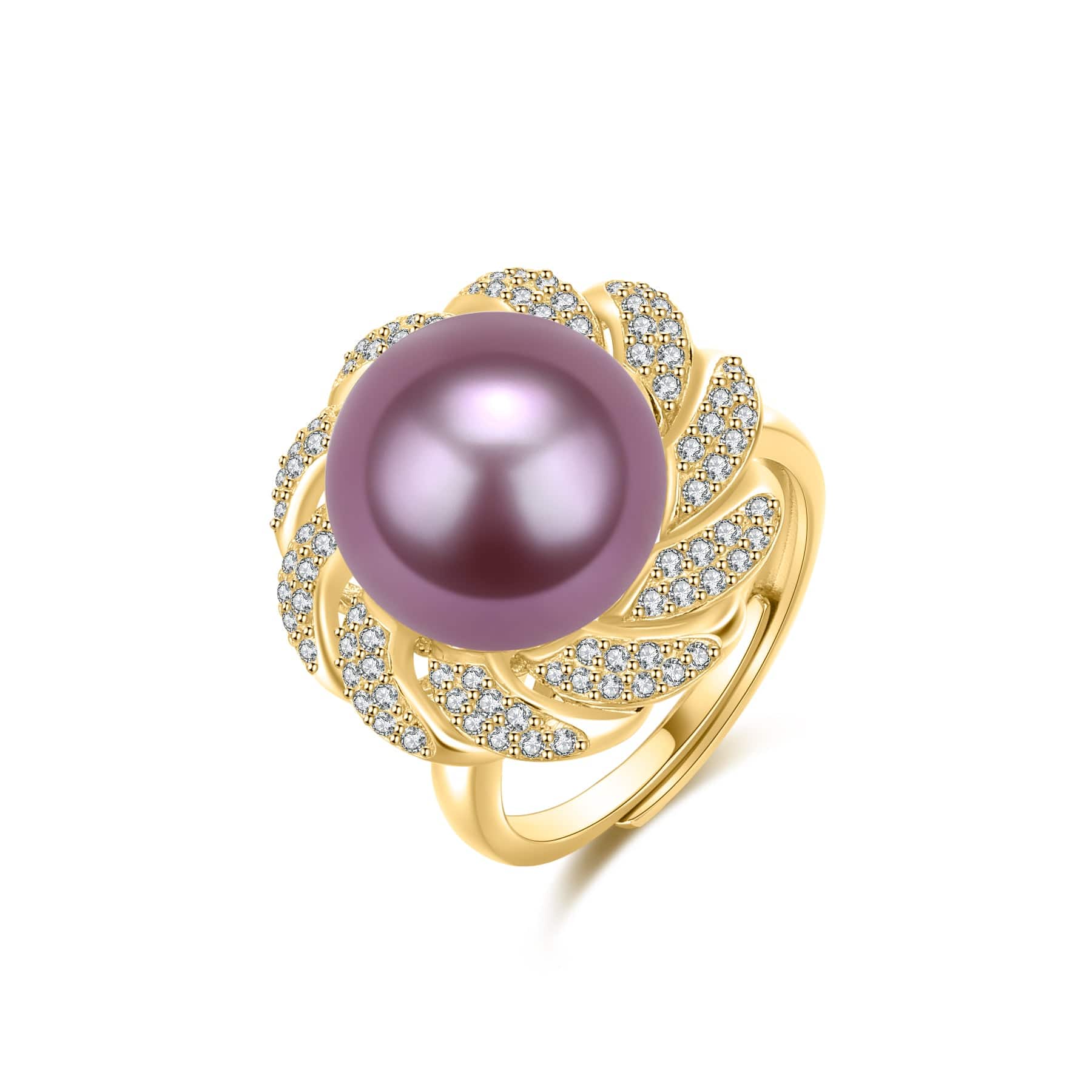 12-13mm Pearl CZ Wreath Ring