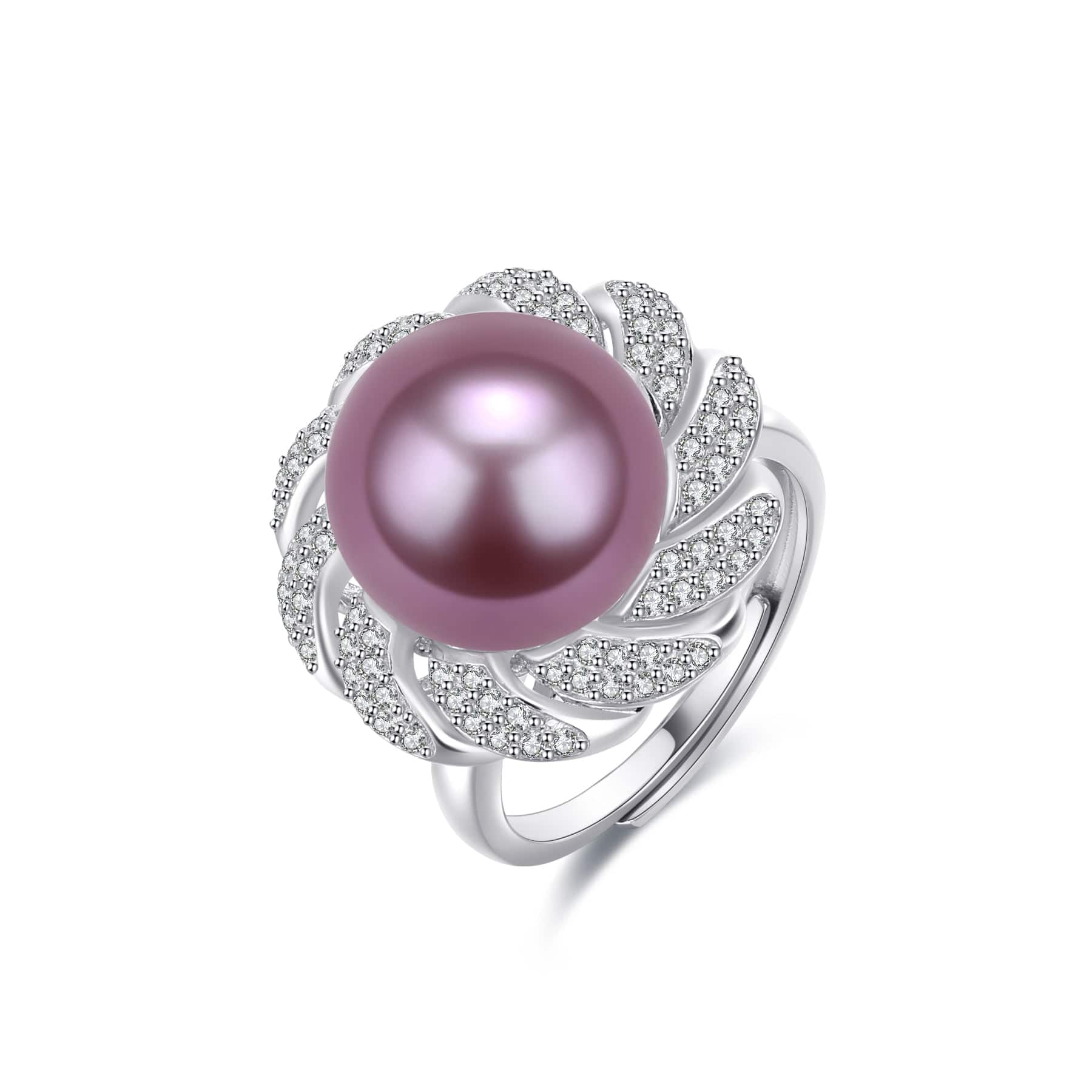 12-13mm Pearl CZ Wreath Ring