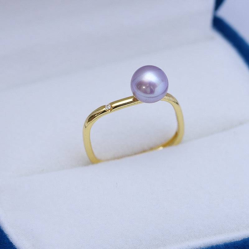7-8mm Freshwater Pearl & Square Ring