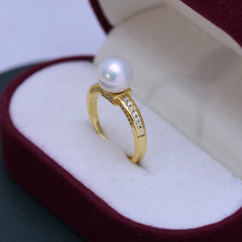 8-9mm Freshwater Pearl & Julia CZ Ring
