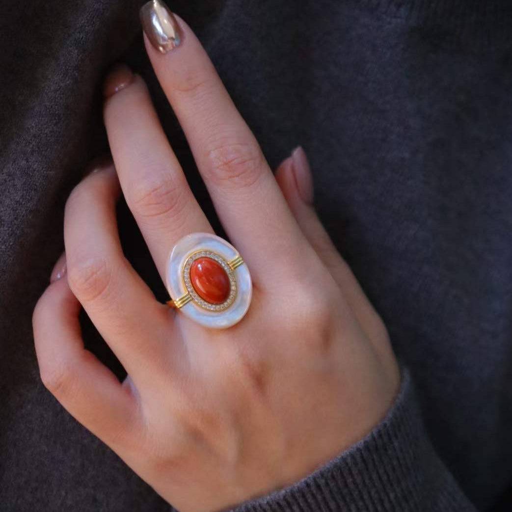 Vintage Design Natural Blue Gemstones Ring