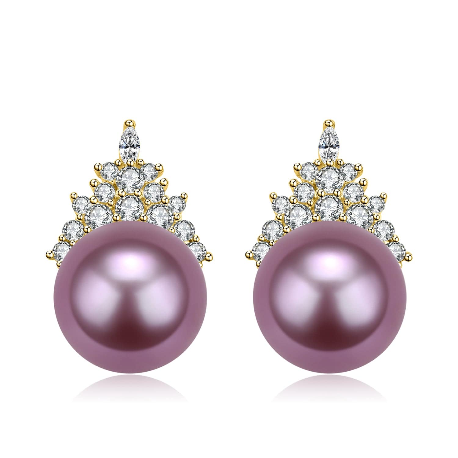 10-11mm Purple Pearl & Queen Earrings Necklace (Purchase Individually)