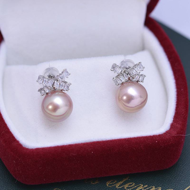 Purple Pearl & Zephyrine Earrings Necklace Set