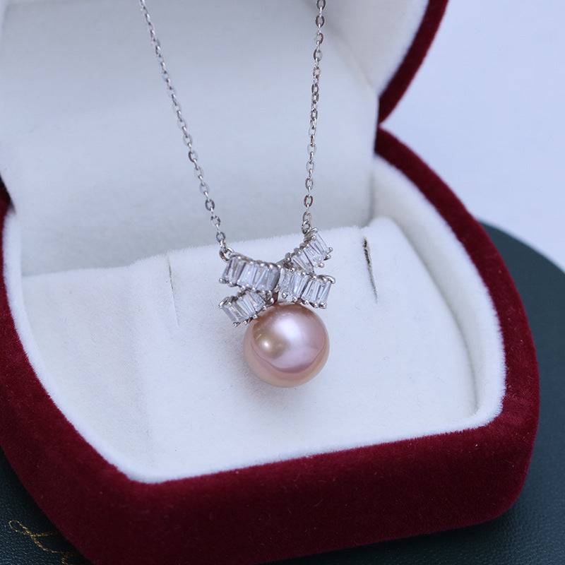 Purple Pearl & Zephyrine Earrings Necklace Set