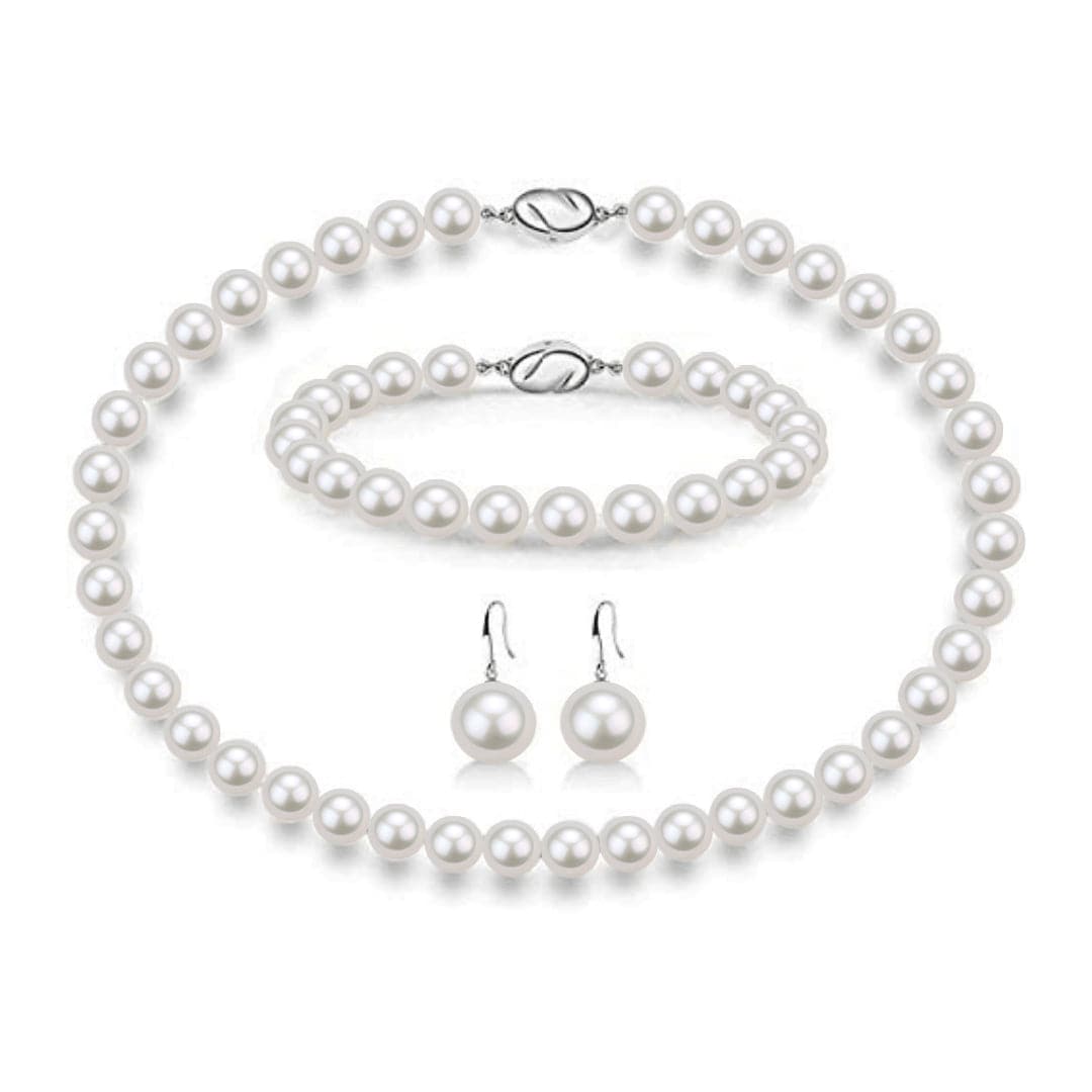 White Freshwater Pearl 3-Piece Jewelry Set